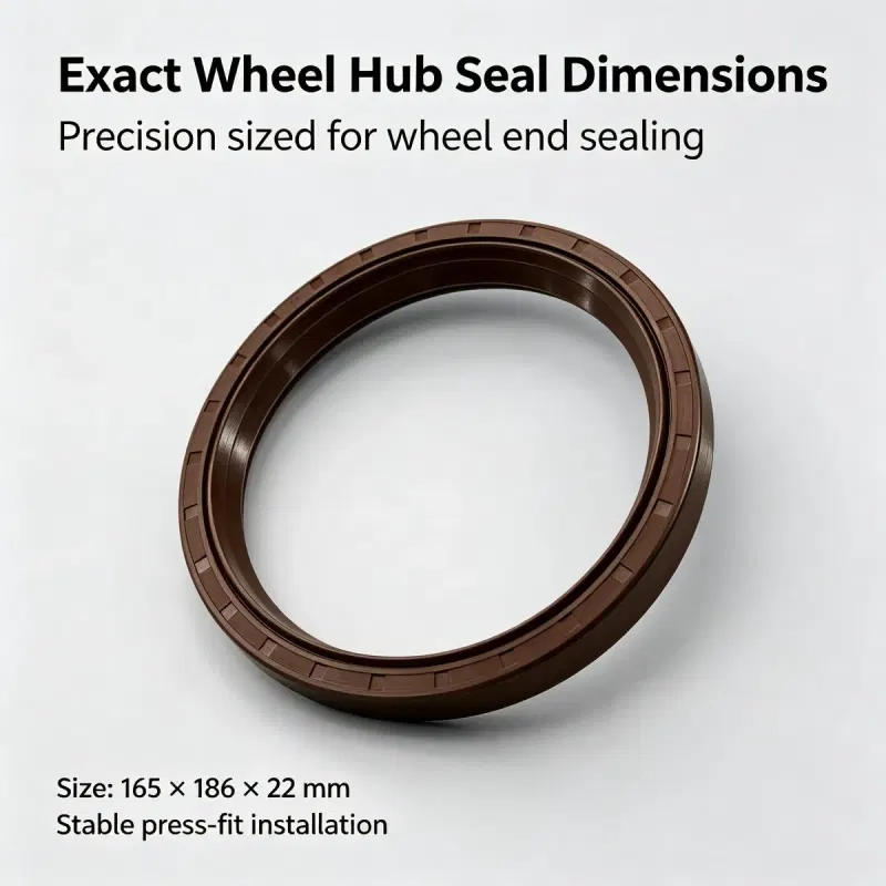 165x186x22mm Truck Wheel Hub Oil Seal | Factory Direct In Stock Brown NBR Heavy Duty Seal — photo 3