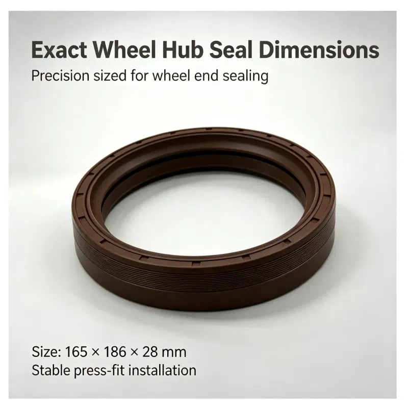 165x186x28mm Rear Wheel Oil Seal | Brown NBR Oil & Wear Resistant Heavy Duty Truck Seal — photo 3