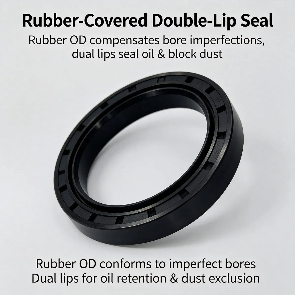 78x100x10mm TC double‑lip Oil Seal NBR Black Rubber Covered Shaft Oil — photo 3