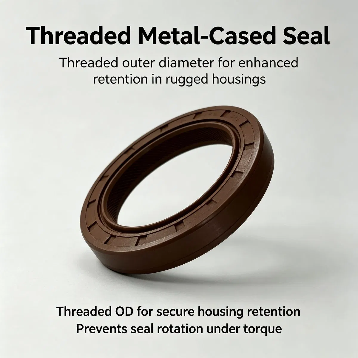 65x90x12mm TG Type Outer Rib Double‑lip FKM Oil Seal Brown Shaft Oil — photo 2