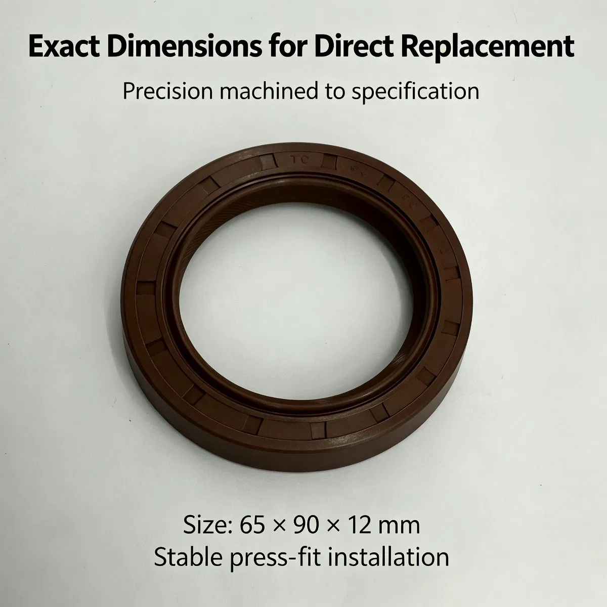65x90x12mm TG Type Outer Rib Double‑lip FKM Oil Seal Brown Shaft Oil — photo 4